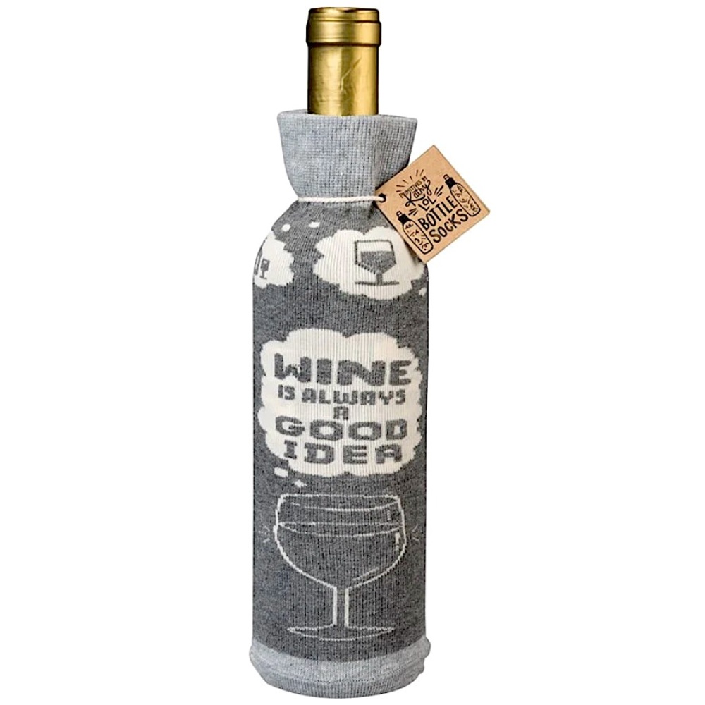 NWT “WINE IS ALWAYS A GOOD IDEA” Bottle Sock 🍷💭🟰👍